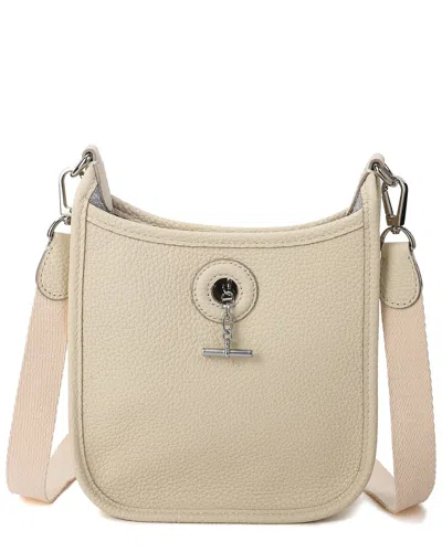 Tiffany & Fred Paris Top-grained Leather Crossbody In White