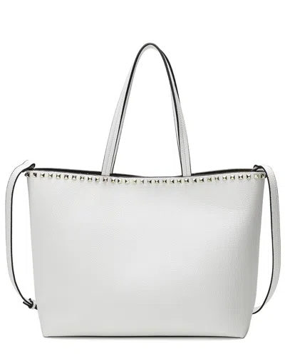 Tiffany & Fred Paris Top-grain Leather Tote In White