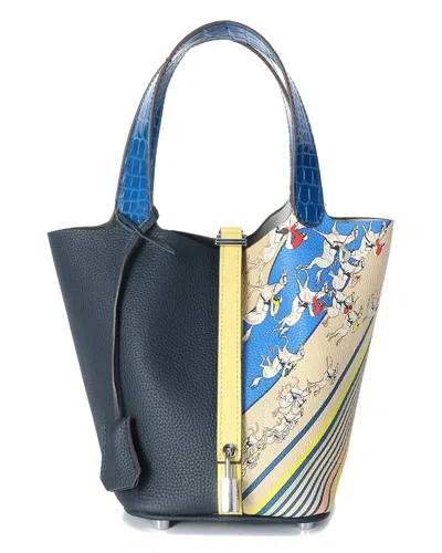 Tiffany & Fred Paris Top-handle Painted Leather Tote