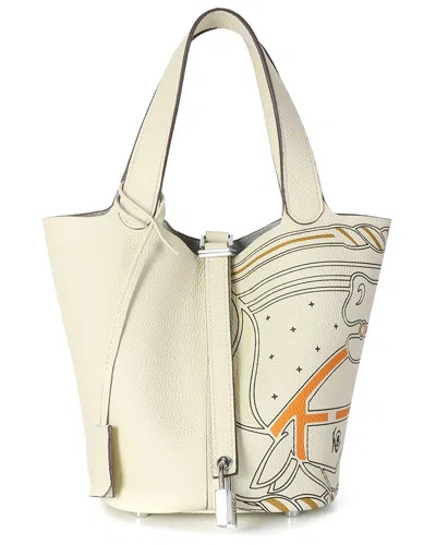 Tiffany & Fred Paris Top-handle Painted Leather Tote