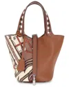 Tiffany & Fred Paris Top-handle Painted Leather Tote In Brown