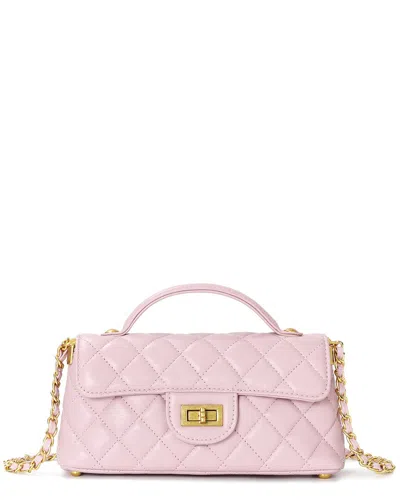 Tiffany & Fred Paris Top-handle Quilted Sheepskin Leather In Pink