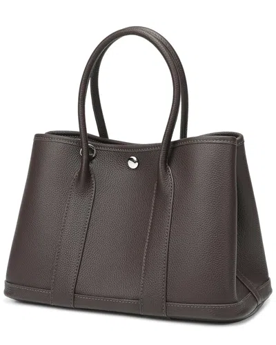 Tiffany & Fred Paris Top-grain Leather Satchel In Brown