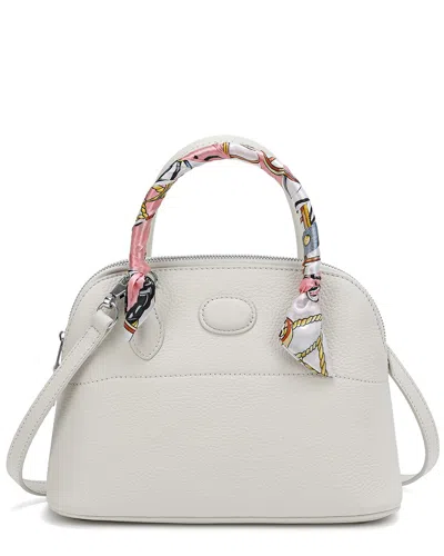 Tiffany & Fred Paris Top-grain Leather Satchel In White