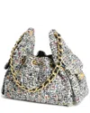 Tiffany & Fred Paris Tweed & Leather Shoulder Bag In Black