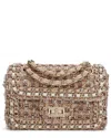 Tiffany & Fred Paris Tweed & Leather Shoulder Bag In Pink