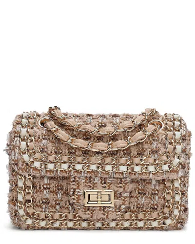 Tiffany & Fred Paris Tweed & Leather Shoulder Bag In Pink