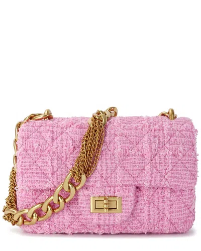 Tiffany & Fred Paris Wool & Leather Crossbody In Pink
