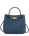 Tiffany & Fred Paris Woven Leather & Denim Top Handle Bag In Blue