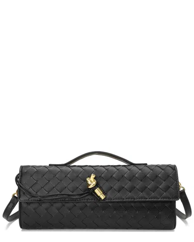 Tiffany & Fred Paris Woven Leather Clutch In Black