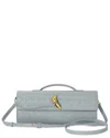 Tiffany & Fred Paris Woven Leather Clutch In Gray