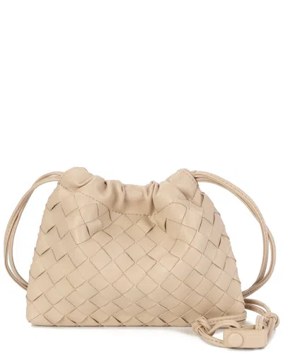 Tiffany & Fred Paris Woven Leather Crossbody In Beige