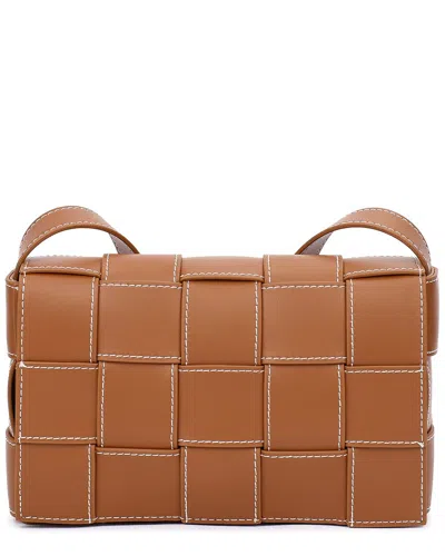 Tiffany & Fred Paris Woven Leather Crossbody In Brown