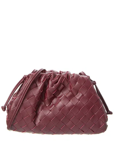 Tiffany & Fred Paris Woven Leather Crossbody Pouch In Red