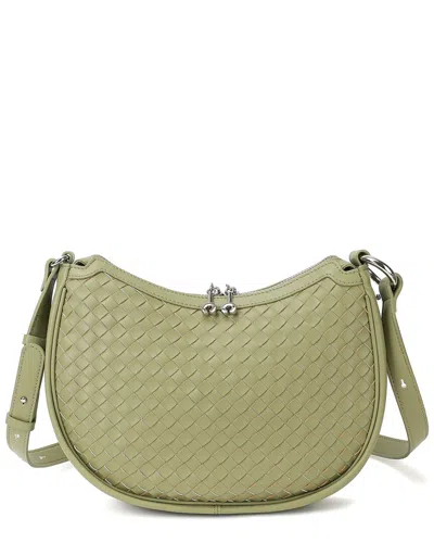 Tiffany & Fred Paris Woven Leather Hobo Bag In Green