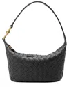 Tiffany & Fred Paris Woven Leather Hobo Shoulder Bag In Black