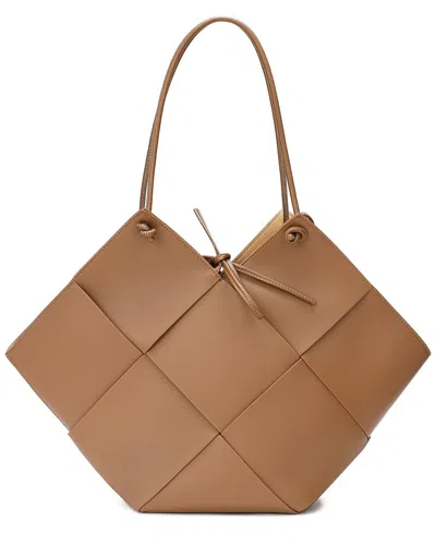 Tiffany & Fred Paris Woven Leather Messenger Bag