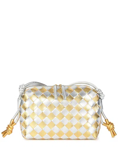 Tiffany & Fred Paris Woven Leather Mini Crossbody In Neutral