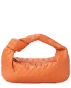 Tiffany & Fred Paris Woven Leather Pouch In Orange