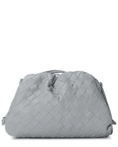 Tiffany & Fred Paris Woven Leather Pouch Shoulder Bag In Gray