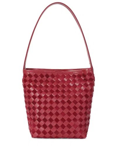 Tiffany & Fred Paris Woven Leather Shoulder Bag In Red