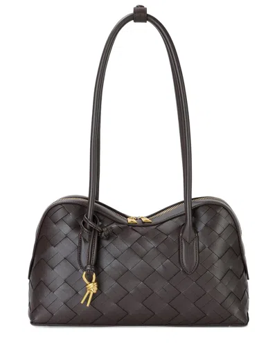 Tiffany & Fred Paris Woven Leather Shoulder Bag In Brown