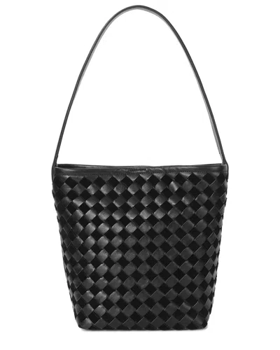 Tiffany & Fred Paris Woven Leather Shoulder Bag In Black