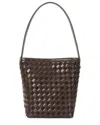 Tiffany & Fred Paris Woven Leather Shoulder Bag In Brown