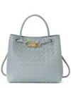Tiffany & Fred Paris Woven Leather Top Handle Bag In Gray
