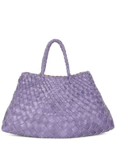 Tiffany & Fred Paris Woven Leather Top Handle Bag In Purple