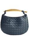 Tiffany & Fred Paris Woven Leather Top Handle Clutch In Blue
