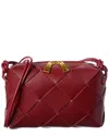 Tiffany & Fred Paris Woven Leather Top Handle Crossbody In Red