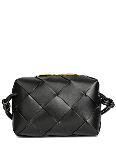Tiffany & Fred Paris Woven Leather Top Handle Crossbody In Black