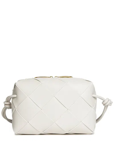 Tiffany & Fred Paris Woven Leather Top Handle Crossbody In White