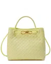 Tiffany & Fred Paris Woven Leather Top Handle Messenger Bag
