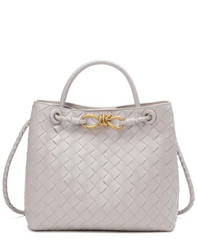 Tiffany & Fred Paris Woven Leather Top Handle Messenger Bag