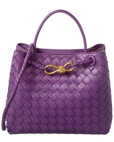 Tiffany & Fred Paris Woven Leather Top Handle Messenger Bag In Purple