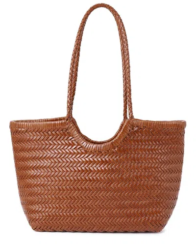 Tiffany & Fred Paris Woven Leather Tote In Brown