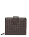 Tiffany & Fred Paris Woven Leather Wallet In Brown