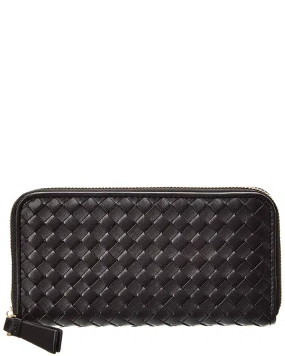 Tiffany & Fred Paris Woven-leather Wallet In Black