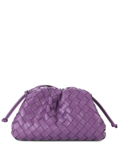 Tiffany & Fred Paris Woven Metallic Leather Pouch In Pink