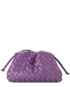 Tiffany & Fred Paris Woven Metallic Leather Pouch In Purple
