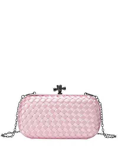 Tiffany & Fred Paris Woven Satin Crossbody Clutch In Pink