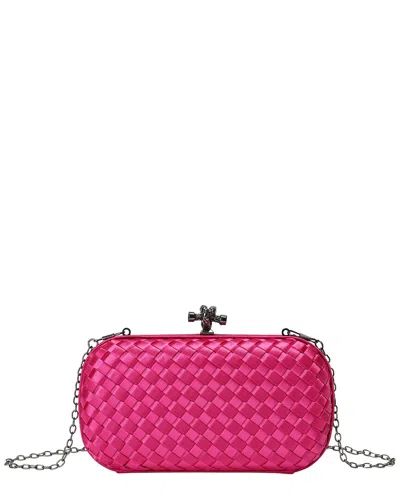 Tiffany & Fred Paris Woven Satin Crossbody Clutch In Pink