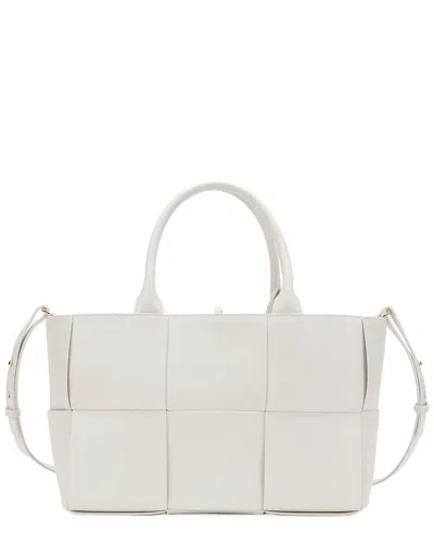 Tiffany & Fred Paris Woven Smooth Leather Tote In White