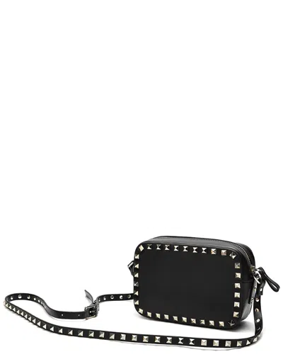 Tiffany & Fred Paris Woven Studded Leather Crossbody In Black