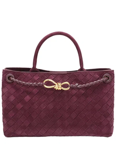 Tiffany & Fred Paris Tiffany And Fred Paris Woven Suede Leather Top Handle Satchel In Burgundy