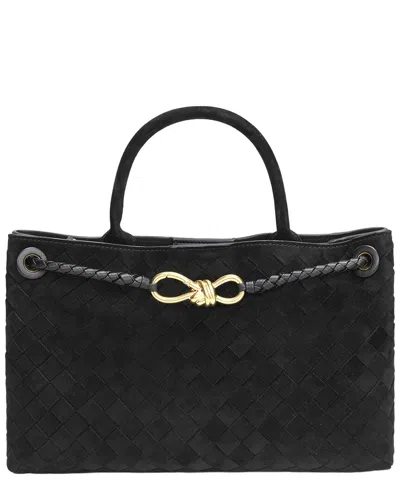 Tiffany & Fred Paris Tiffany And Fred Paris Woven Suede Leather Top Handle Satchel In Blue
