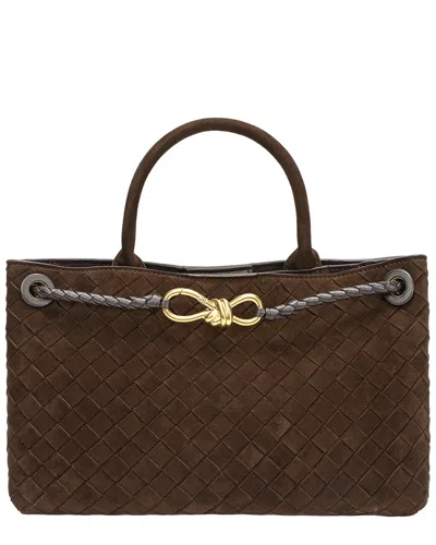 Tiffany & Fred Paris Tiffany And Fred Paris Woven Suede Leather Top Handle Satchel In Brown