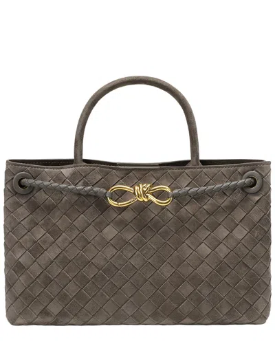 Tiffany & Fred Paris Tiffany And Fred Paris Woven Suede Leather Top Handle Satchel In Gray